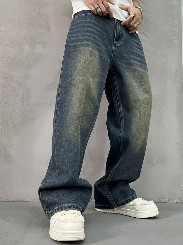 sky collection Men Loose Fit Mid Rise Blue Jeans - Image 3