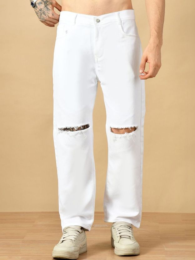 R.Code Men White Mid Rise Jeans - Image 1