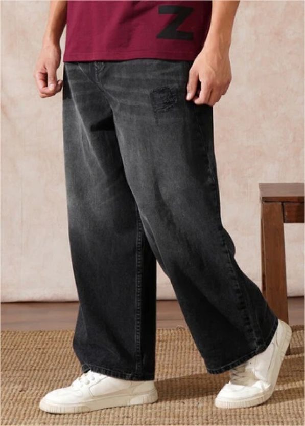 Sirhana Men Black Mid Rise Straight Fit Jeans - Image 4