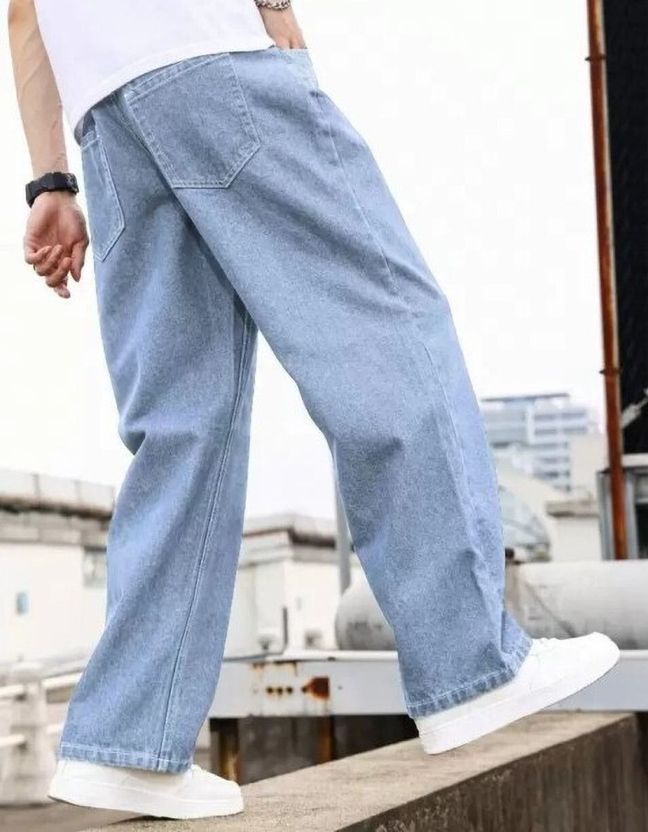 ARTVISION Men Loose Fit Mid Rise Light Blue Jeans - Image 2