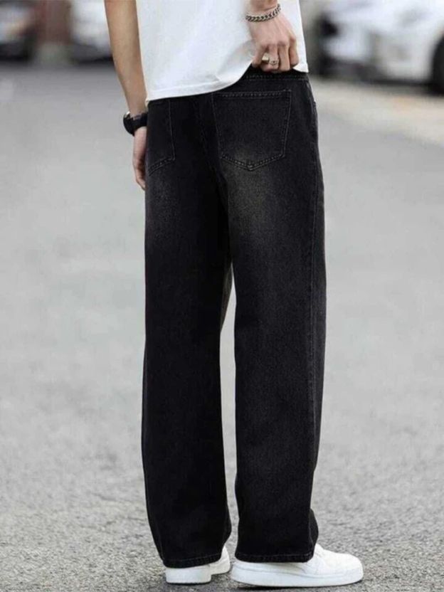 BOLD Men Baggy Fit Mid Rise Dark Grey Jeans - Image 2
