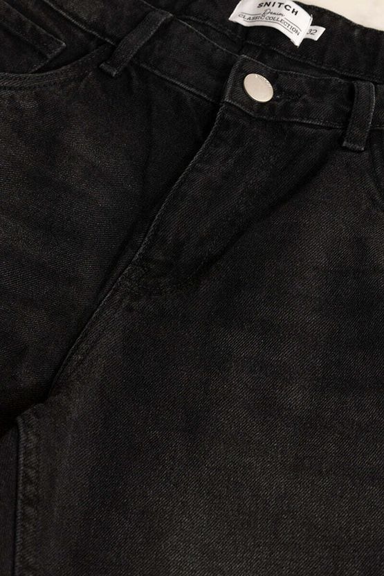Snitch Men Black Mid Rise Loose Fit Jeans - Image 4