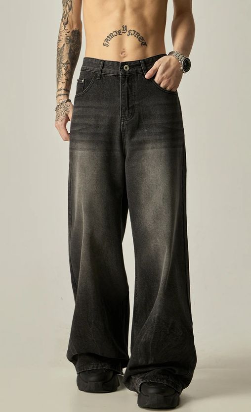 URBELLA Men Loose Fit Mid Rise Black Jeans - Image 3