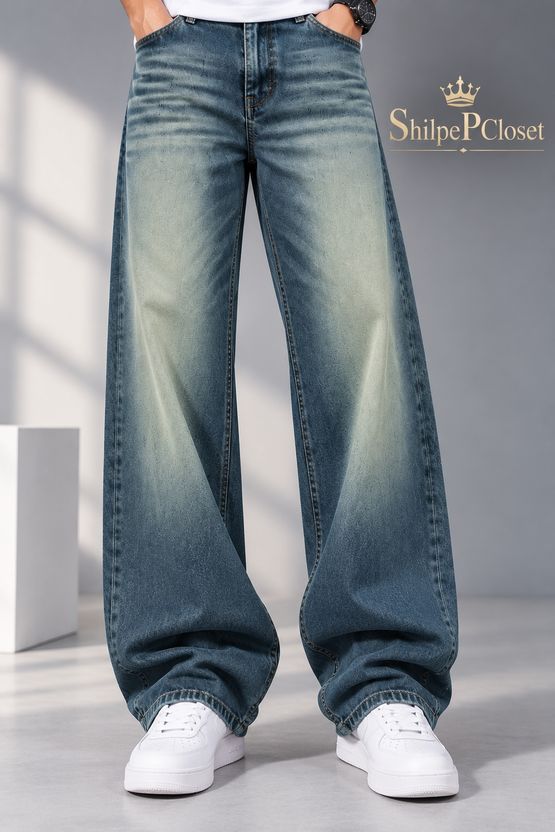 shilppcloset Men Wide Leg Mid Rise Multicolor Jeans - Image 4