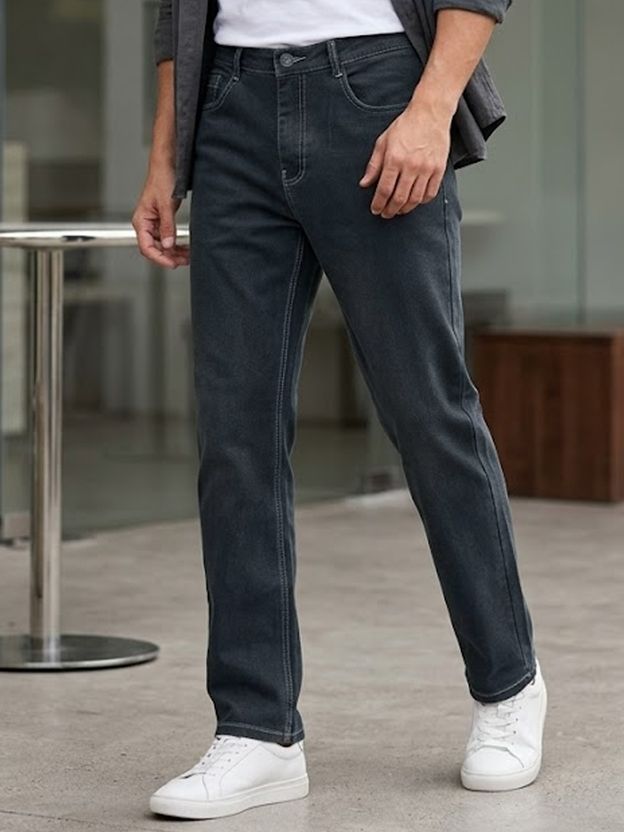 Urbano Men Beige Straight Fit Jeans - Image 10