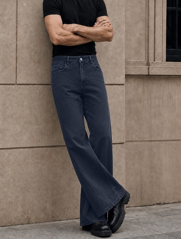 MOTREX Men Boot-Leg Mid Rise Light Blue Jeans - Image 6