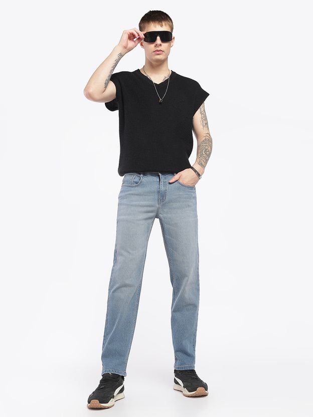 zayla Men Straight Fit Mid Rise Grey Jeans - Image 4