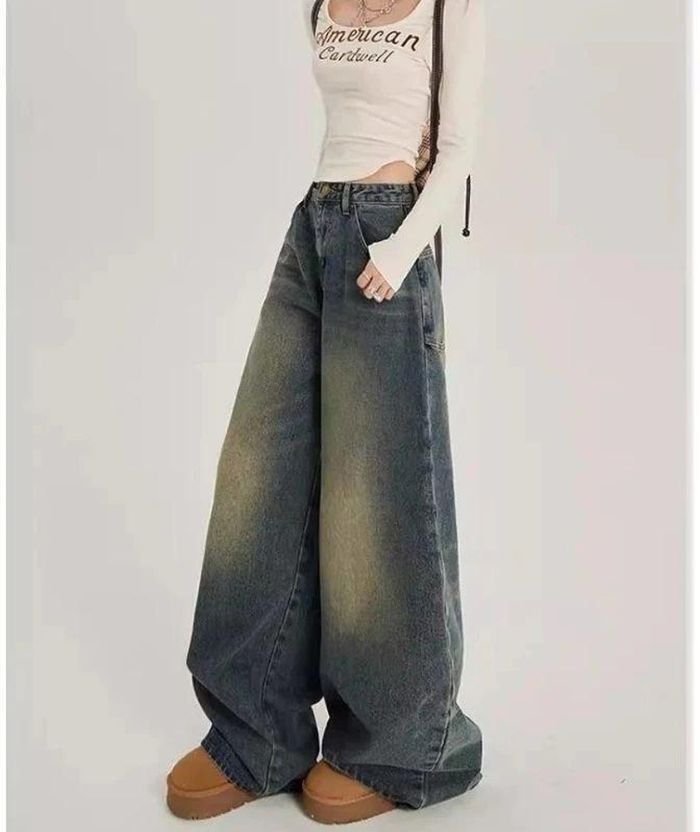 Zuya Women Wide Leg High Rise Blue Jeans - Image 3