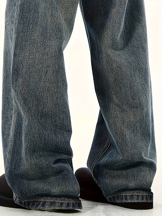 SHRIVAN Men Wide Leg High Rise Multicolor Jeans - Image 4