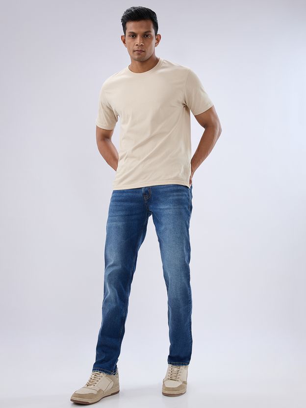 Spykar Men Relaxed Fit Mid Rise Blue Jeans - Image 5
