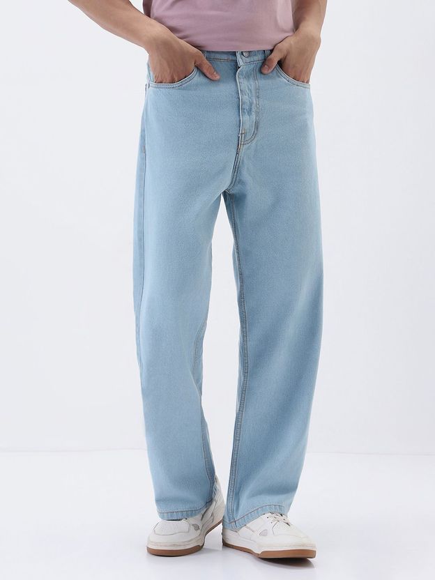 Urbano Men Light Blue Mid Rise Loose Fit Jeans - Image 2