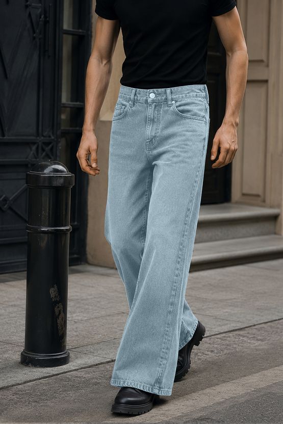 MOTREX Men Boot-Leg Mid Rise Light Blue Jeans - Image 4