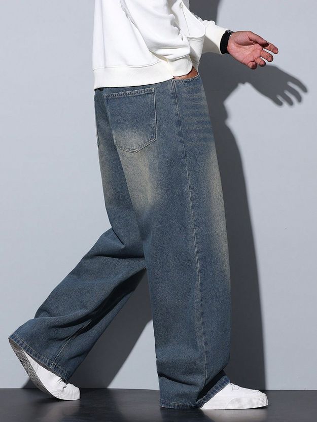 Sky Collection Men Loose Fit Mid Rise Blue Jeans - Image 5