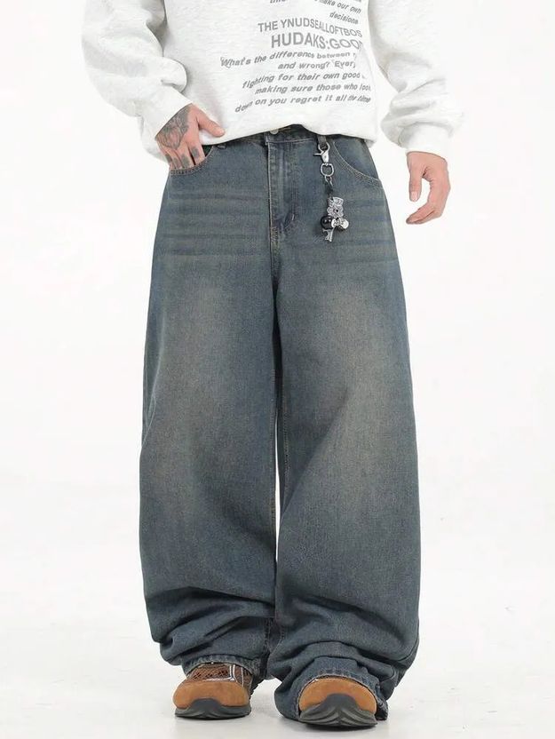 KOTTY Men Relaxed Fit Low Rise Blue Jeans - Image 1
