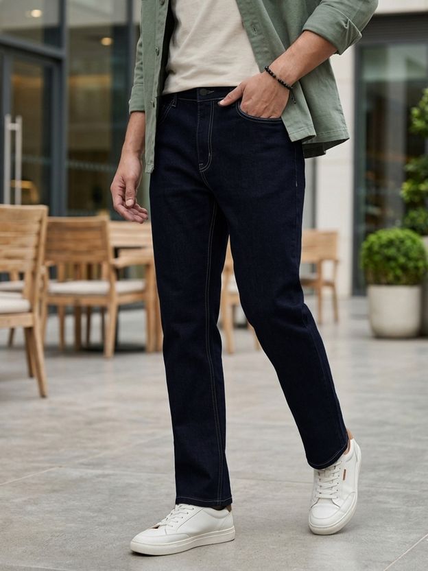 Urbano Men Beige Straight Fit Jeans - Image 9