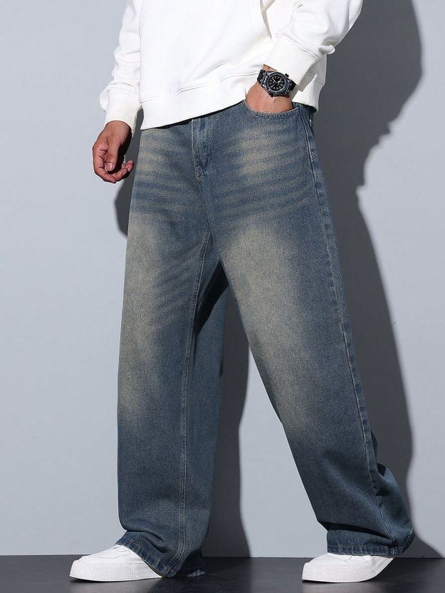 Sky Collection Men Loose Fit Mid Rise Blue Jeans - Image 4