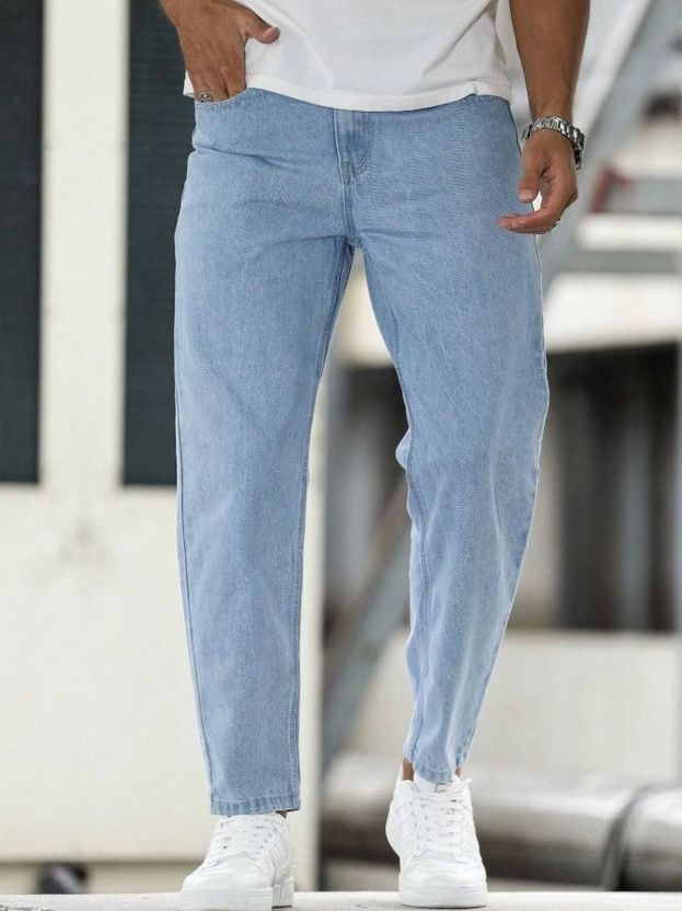 Aamishfashion Tapered Fit Men Light Blue Jeans - Image 3