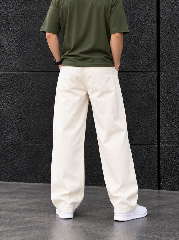 DENIM Men Loose Fit Mid Rise White Jeans - Image 2