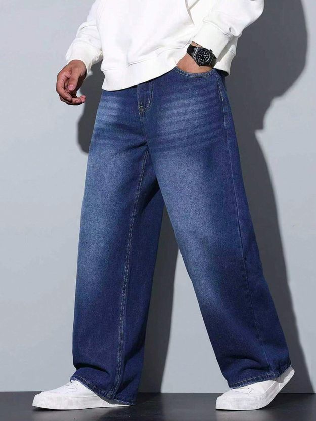 PINKLIT Men Dark Blue Jeans - Image 1