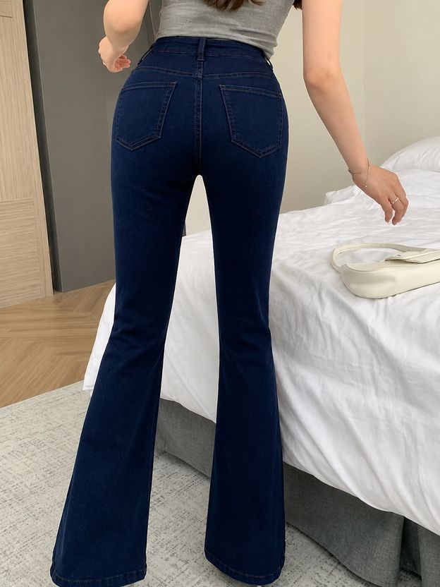 KASHIAN Flared Women Dark Blue Jeans - Image 2
