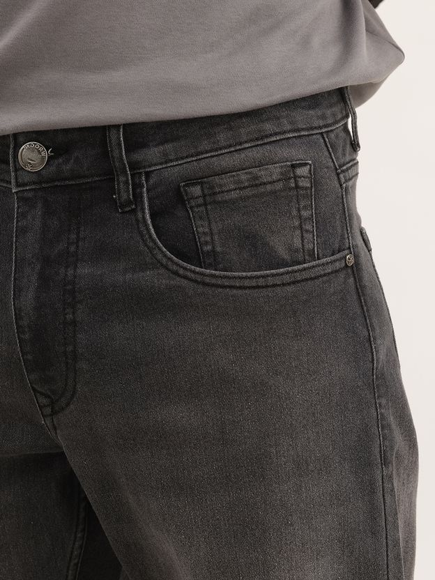 WROGN Men Grey Straight Fit Mid Rise Jeans - Image 5