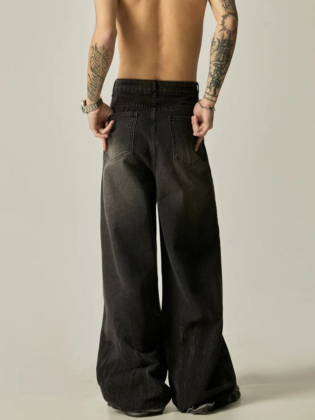 URBELLA Men Loose Fit Mid Rise Black Jeans - Image 4