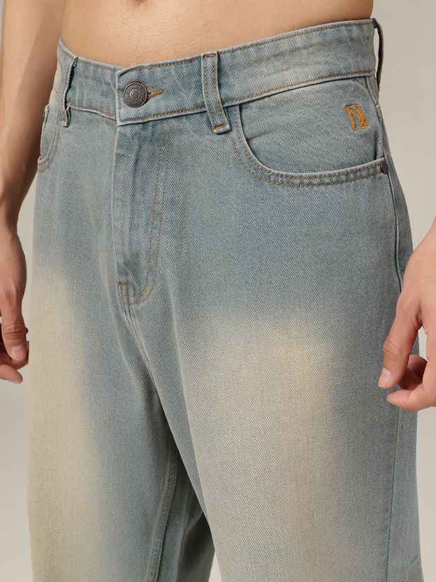 DENNISON Men Light Blue Loose Fit Mid Rise Jeans - Image 5