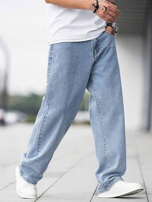 Rodgers Men Loose Fit Mid Rise Light Blue Jeans - Image 3