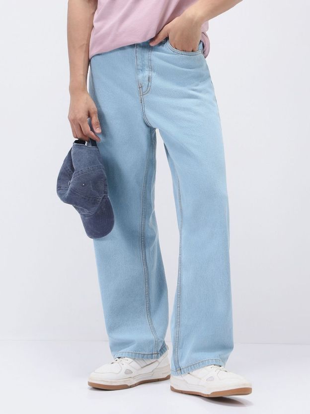 Urbano Men Light Blue Mid Rise Loose Fit Jeans - Image 1