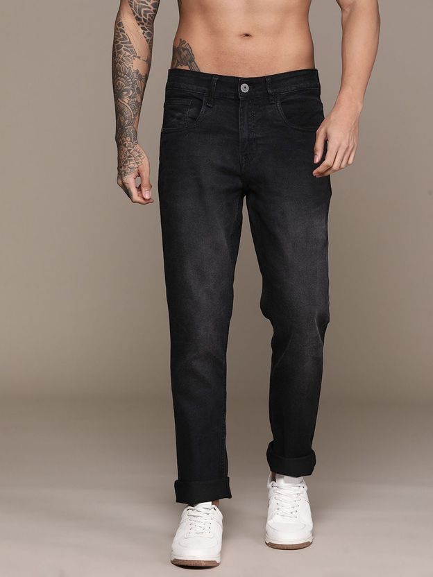 Roadster Men Slim Mid Rise Black Jeans - Image 1