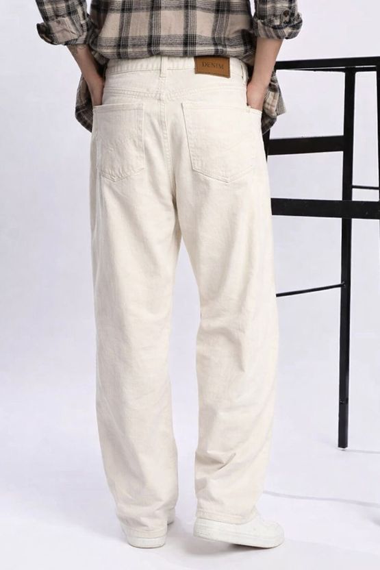 RileyRush Relaxed Fit Beige Jeans - Image 2