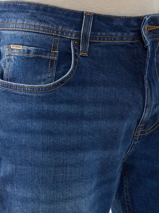 Spykar Men Relaxed Fit Mid Rise Blue Jeans - Image 6