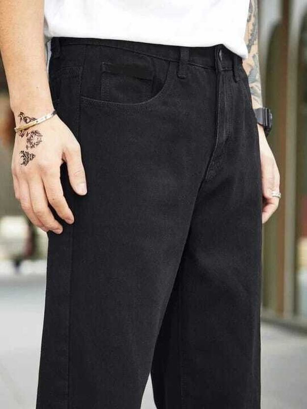 RKDENIM Men Straight Fit Mid Rise Black Jeans - Image 4