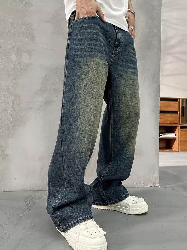 sky collection Men Loose Fit Mid Rise Blue Jeans - Image 5