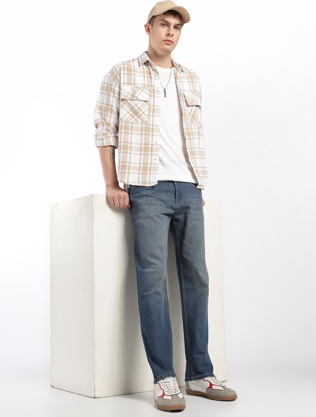 zayla Men Straight Fit Mid Rise Grey Jeans - Image 6