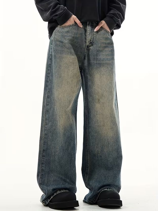 SHRIVAN Men Wide Leg High Rise Multicolor Jeans - Image 3