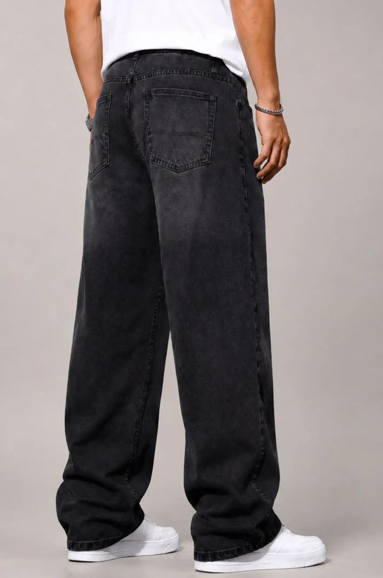 DENWOX Men Dark Grey Mid Rise Straight Fit Jeans - Image 2