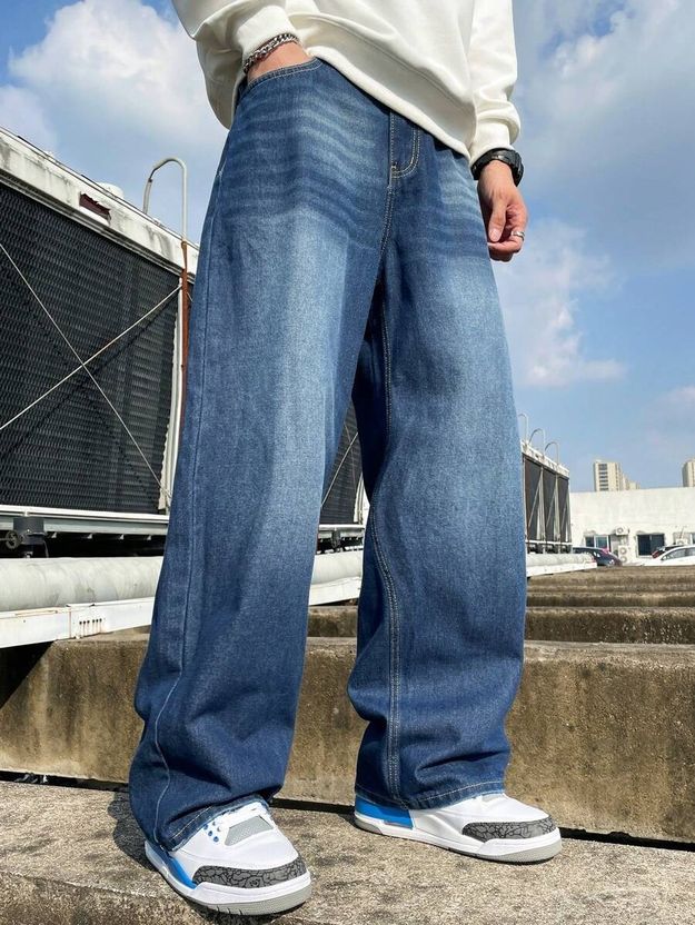 YAMEET Men Dark Blue Jeans - Image 5