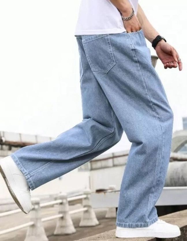 ARTVISION Men Loose Fit Mid Rise Light Blue Jeans - Image 3