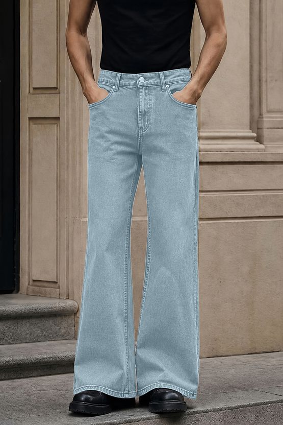 MOTREX Men Boot-Leg Mid Rise Light Blue Jeans - Image 3