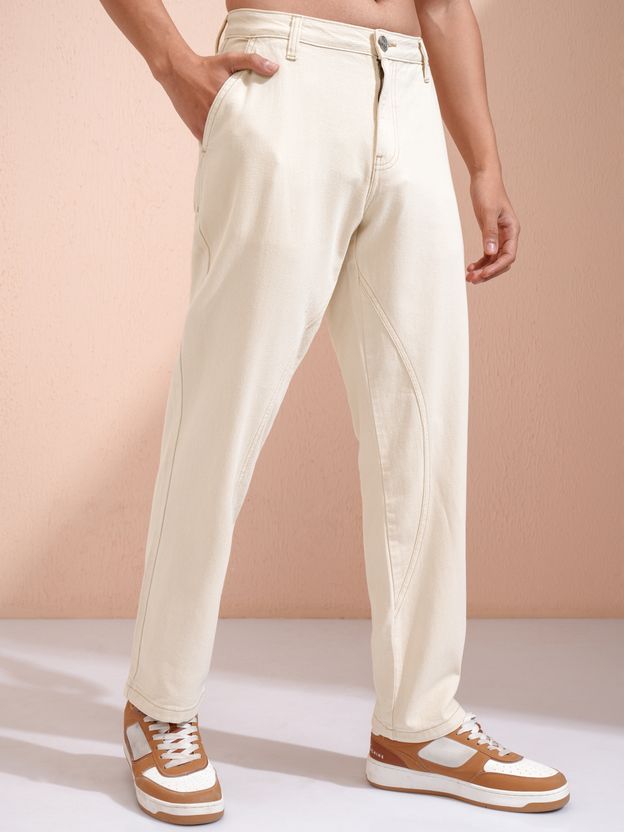 HIGHLANDER Men Beige Mid Rise Relaxed Fit Jeans - Image 6