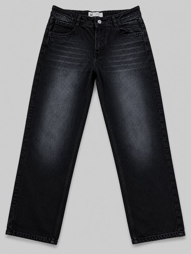 AJJ Men Baggy Fit Mid Rise Black Jeans - Image 5
