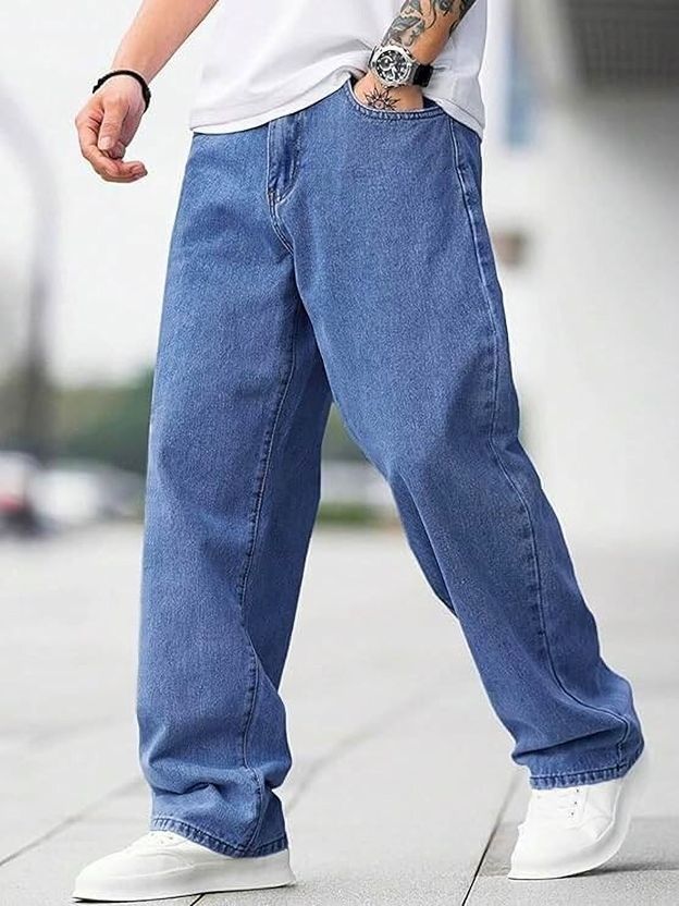 comfits Men Loose Fit Mid Rise Light Blue Jeans - Image 3