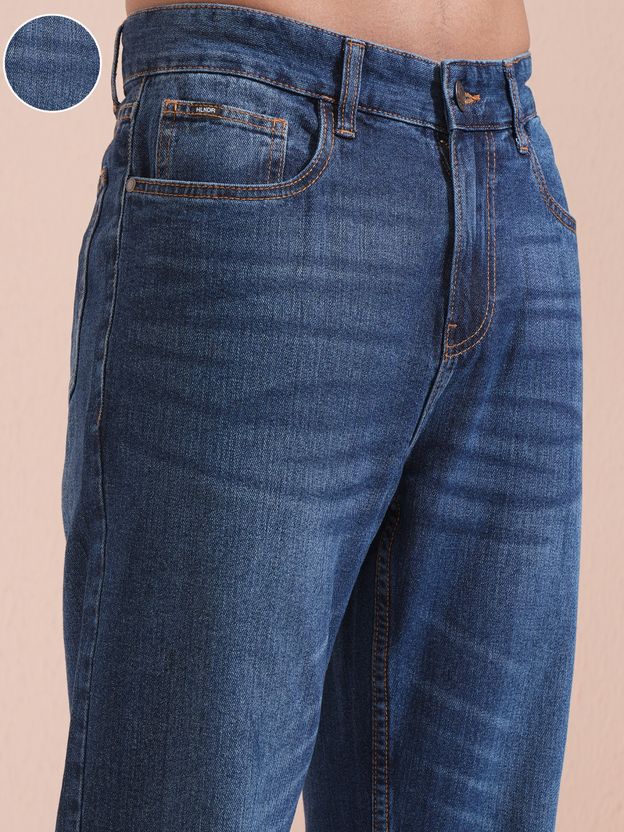 HIGHLANDER Men Relaxed Fit Mid Rise Blue Jeans - Image 5