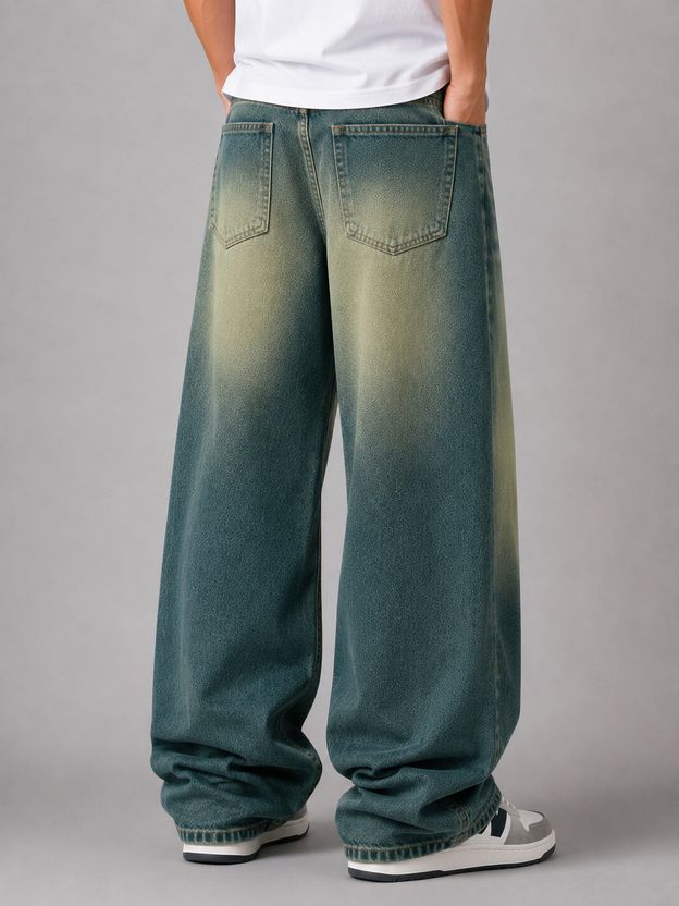 shilppcloset Men Wide Leg Mid Rise Multicolor Jeans - Image 2