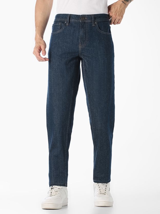 JACK & JONES Men Slim Low Rise Dark Blue Jeans - Image 1