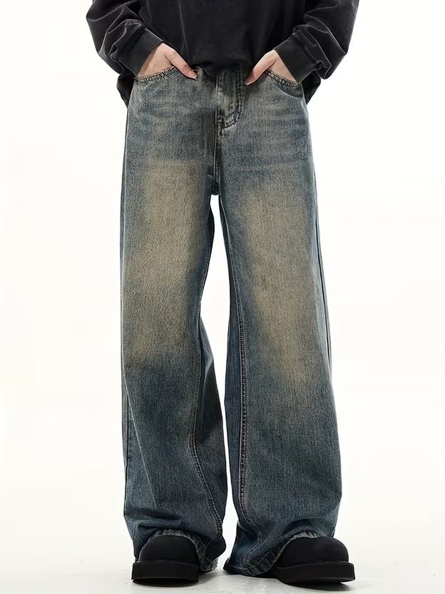 SHRIVAN Men Wide Leg High Rise Multicolor Jeans - Image 1