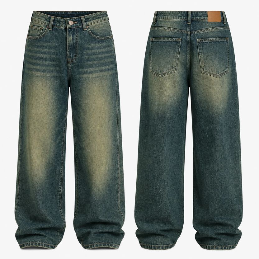 Pratyaya Men Green Baggy Fit Jeans - Image 5