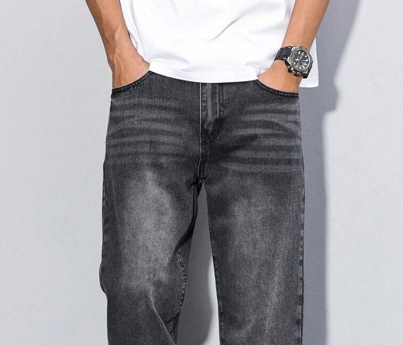 DENIM Men Relaxed Fit Mid Rise Dark Grey Jeans - Image 4