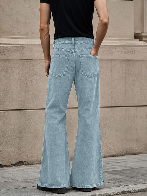 MOTREX Men Boot-Leg Mid Rise Light Blue Jeans - Image 5